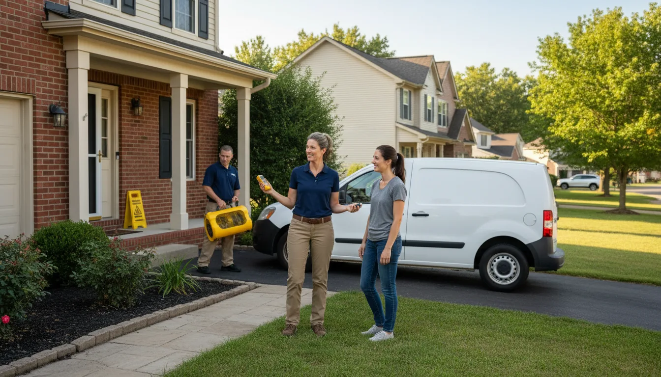 Residential water damage restoration in Humboldt, IL